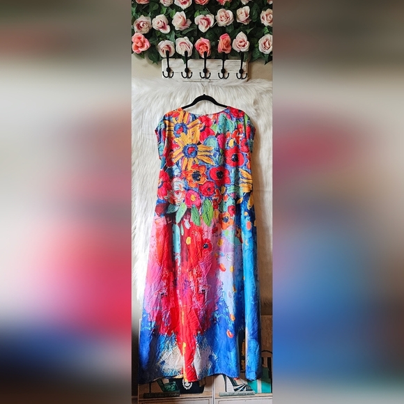 SHEIN Work Of Art Painting Floral Maxi Dress - Picture 7 of 8